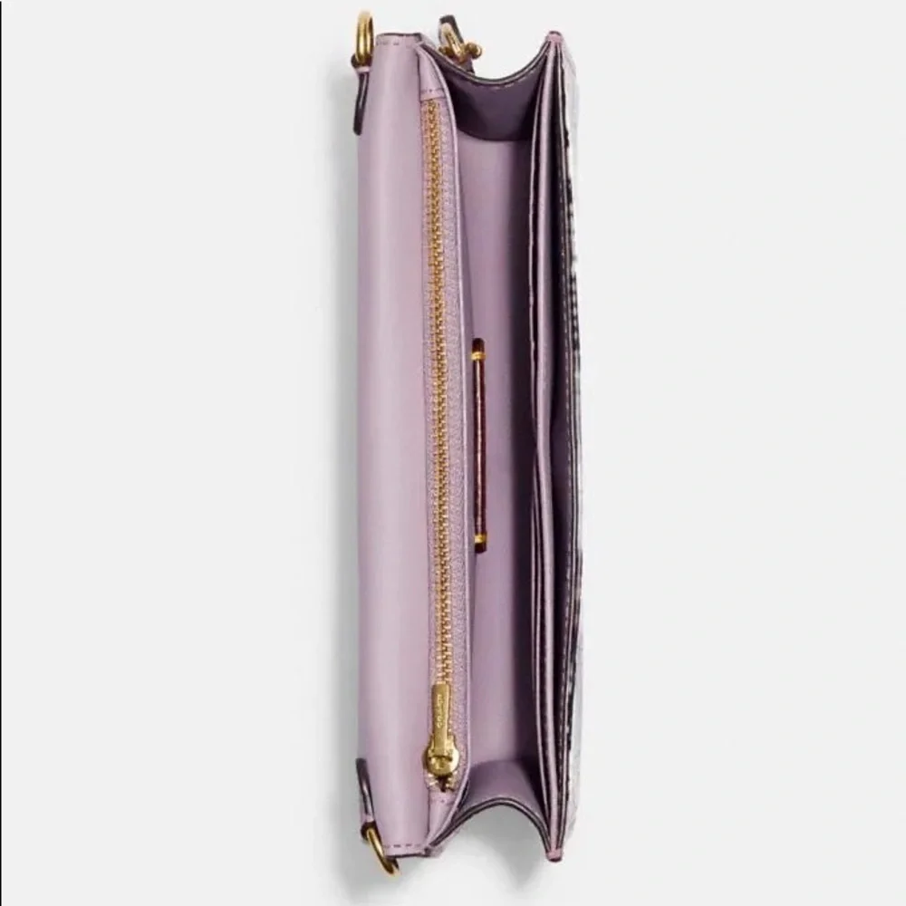 Coach Ice Purple Crocodile Embossed Leather Convertible Hayden Crossbody Bag NWT - Picture 4 of 5